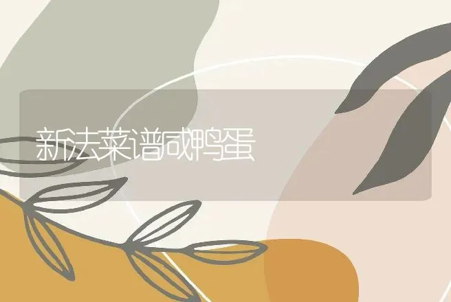新法菜谱咸鸭蛋 | 动物养殖