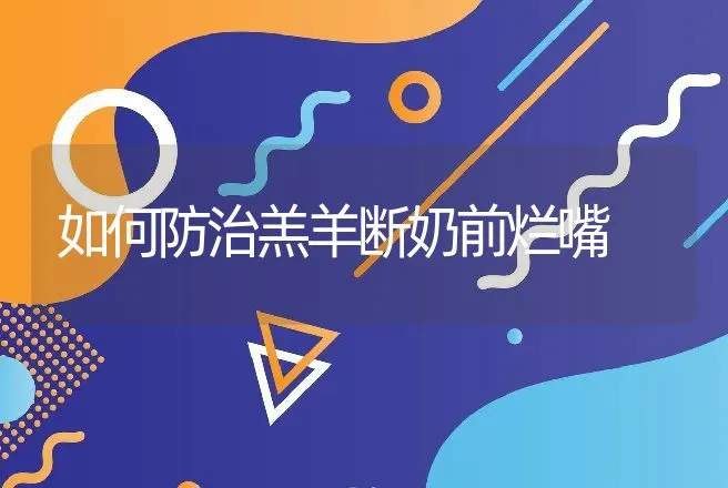 如何防治羔羊断奶前烂嘴 | 动物养殖