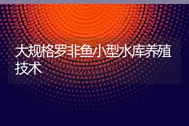 大规格罗非鱼小型水库养殖技术 | 动物养殖