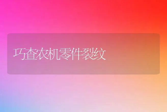 巧查农机零件裂纹 | 养殖