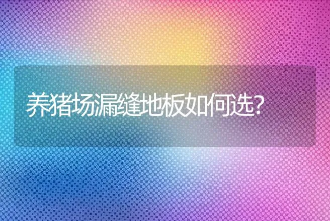 养猪场漏缝地板如何选？ | 动物养殖