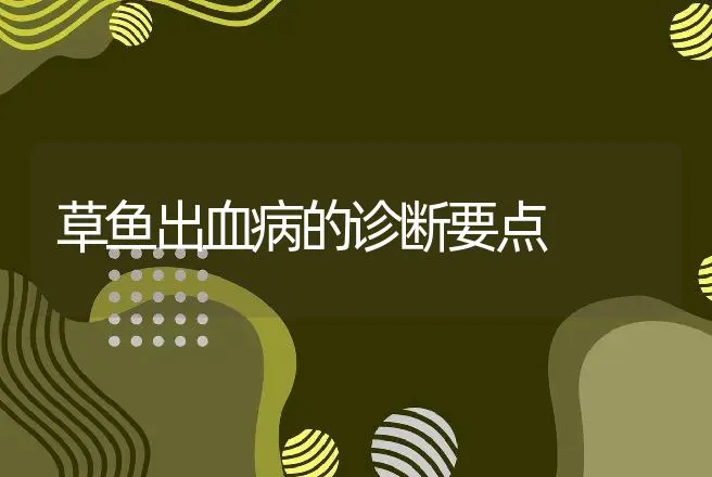 草鱼出血病的诊断要点 | 水产知识