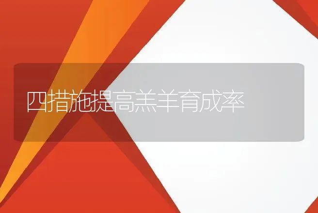 四措施提高羔羊育成率 | 动物养殖