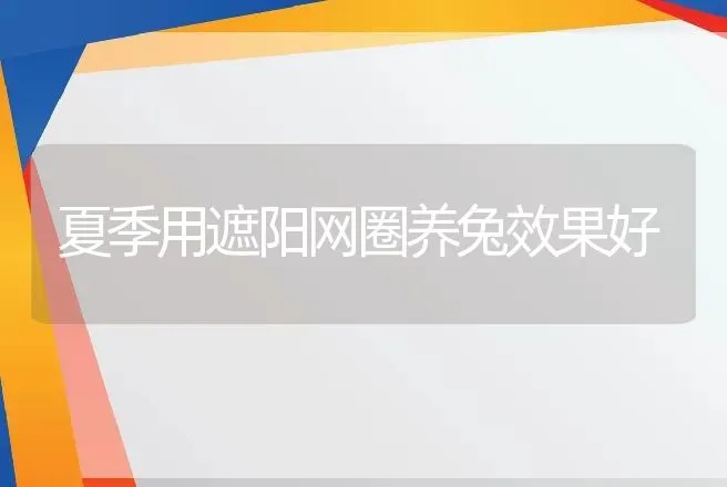 夏季用遮阳网圈养兔效果好 | 动物养殖