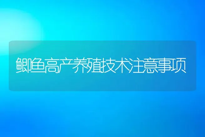 鲫鱼高产养殖技术注意事项 | 动物养殖