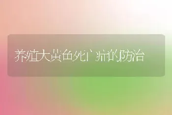 养殖大黄鱼死亡症的防治