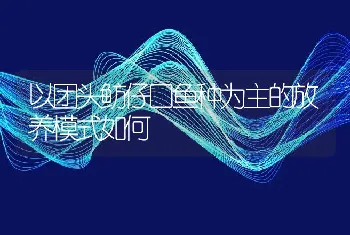 以团头鲂仔口鱼种为主的放养模式如何