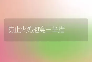 防止火鸡抱窝三举措