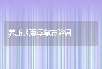 养蚯蚓夏季莫忘降温