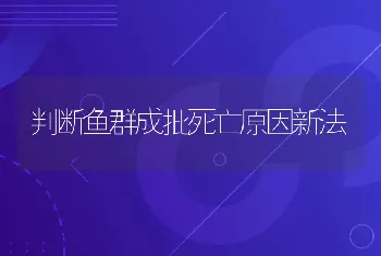 判断鱼群成批死亡原因新法