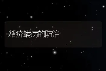 貉疥螨病的防治