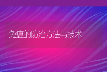 兔瘟的防治方法与技术