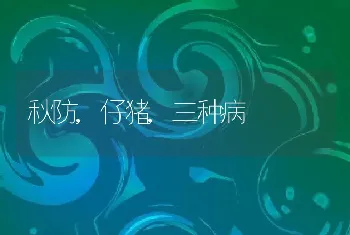 秋防,仔猪,三种病