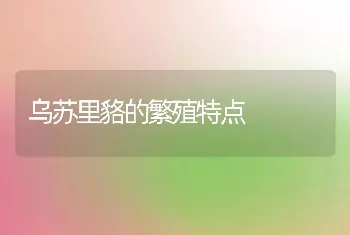 乌苏里貉的繁殖特点