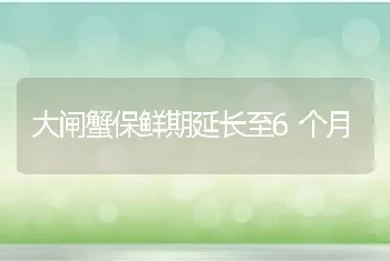 大闸蟹保鲜期延长至6个月