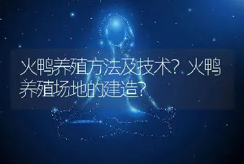 火鸭养殖方法及技术？火鸭养殖场地的建造？