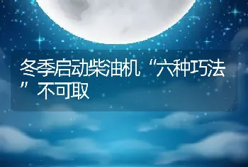 冬季启动柴油机“六种巧法”不可取