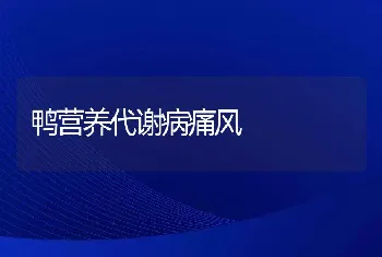 鸭营养代谢病痛风