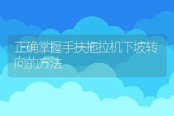 正确掌握手扶拖拉机下坡转向的方法