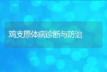 鸡支原体病诊断与防治