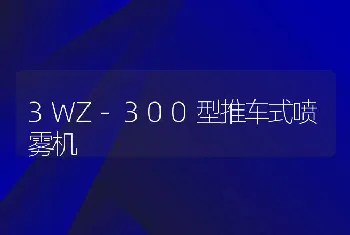 3WZ-300型推车式喷雾机