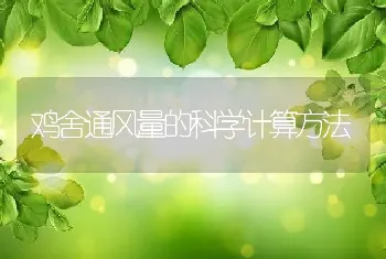 鸡舍通风量的科学计算方法