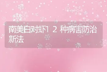 南美白对虾12种病害防治新法