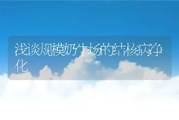 浅谈规模奶牛场的结核病净化