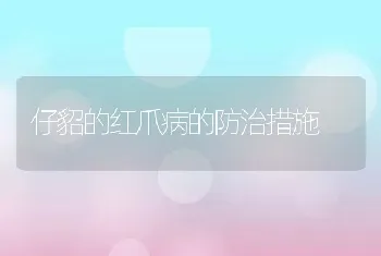 仔貂的红爪病的防治措施