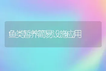 鱼类暂养简易设施应用