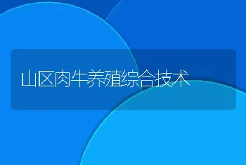 山区肉牛养殖综合技术