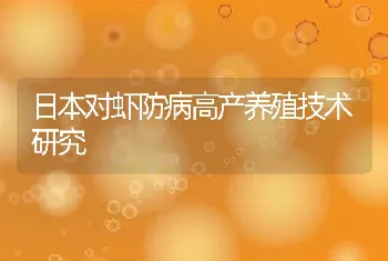 日本对虾防病高产养殖技术研究