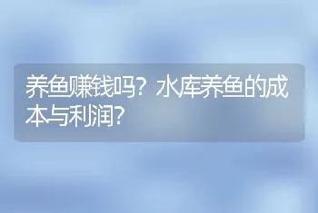 养鱼赚钱吗？水库养鱼的成本与利润？