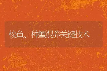 梭鱼、种蟹混养关键技术