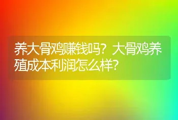 养大骨鸡赚钱吗？大骨鸡养殖成本利润怎么样？