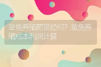 草鱼养殖前景如何？草鱼养殖成本利润计算