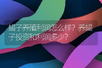 蝎子养殖利润怎么样？养蝎子投资和利润多少？