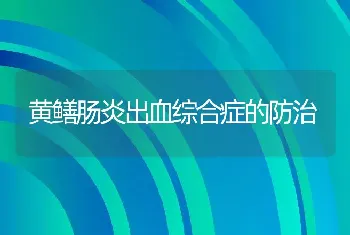 黄鳝肠炎出血综合症的防治