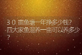 30亩鱼塘一年挣多少钱？四大家鱼混养一亩可以养多少？