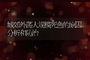 城郊外荡大规模死鱼的原因分析和防治