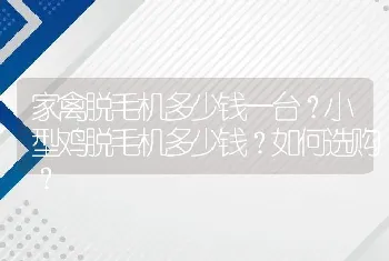 家禽脱毛机多少钱一台？小型鸡脱毛机多少钱？如何选购？