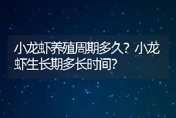 小龙虾养殖周期多久？小龙虾生长期多长时间？