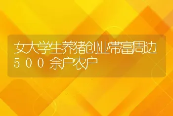 女大学生养猪创业帯富周边500余户农户