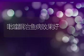 吡喹酮治鱼病效果好