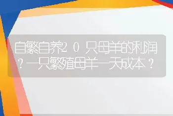 自繁自养20只母羊的利润？一只繁殖母羊一天成本？