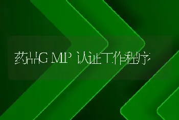 药品GMP认证工作程序