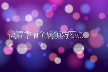 高温季节鱼病预防要点