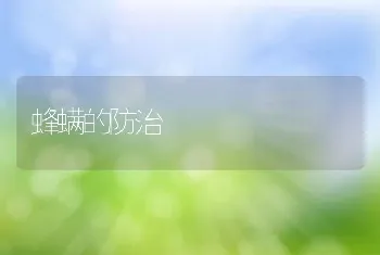 蜂螨的防治