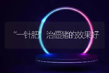 “一针肥”治僵猪的效果好