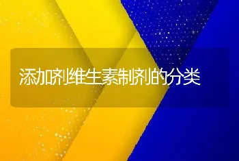 添加剂维生素制剂的分类